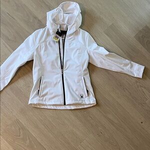 Spyder White Jacket with Black Logo